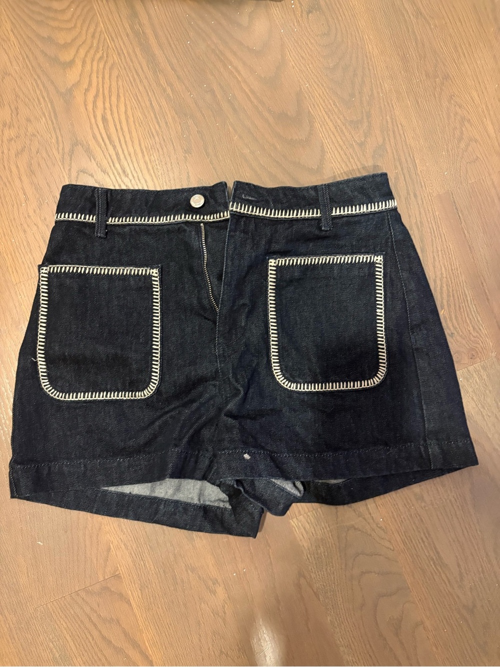 Zara Denim Shorts with Contrast Stitching NWT
